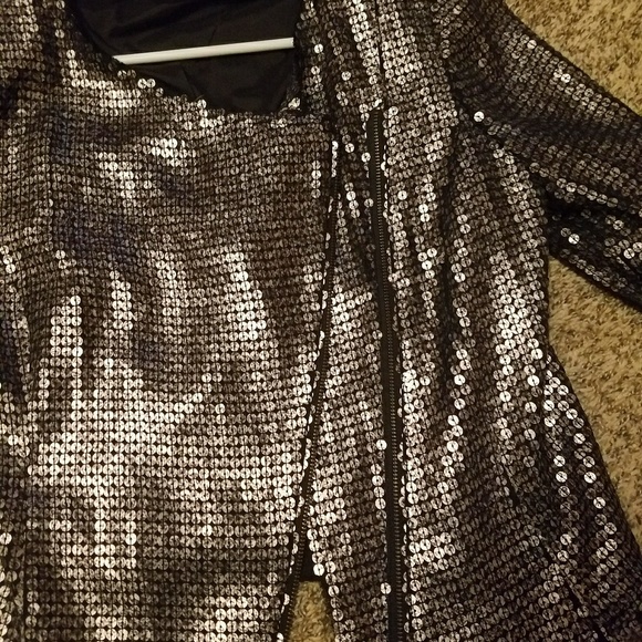 Express dark silver sequined jacket - Picture 4 of 4